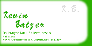 kevin balzer business card